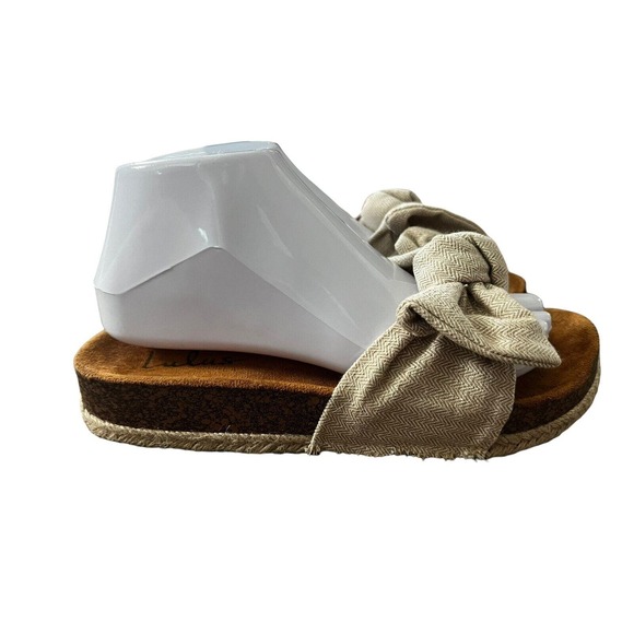 Lulus Womens Hellena Beige Knotted Slide Sandals, Size 8 - Picture 9 of 12